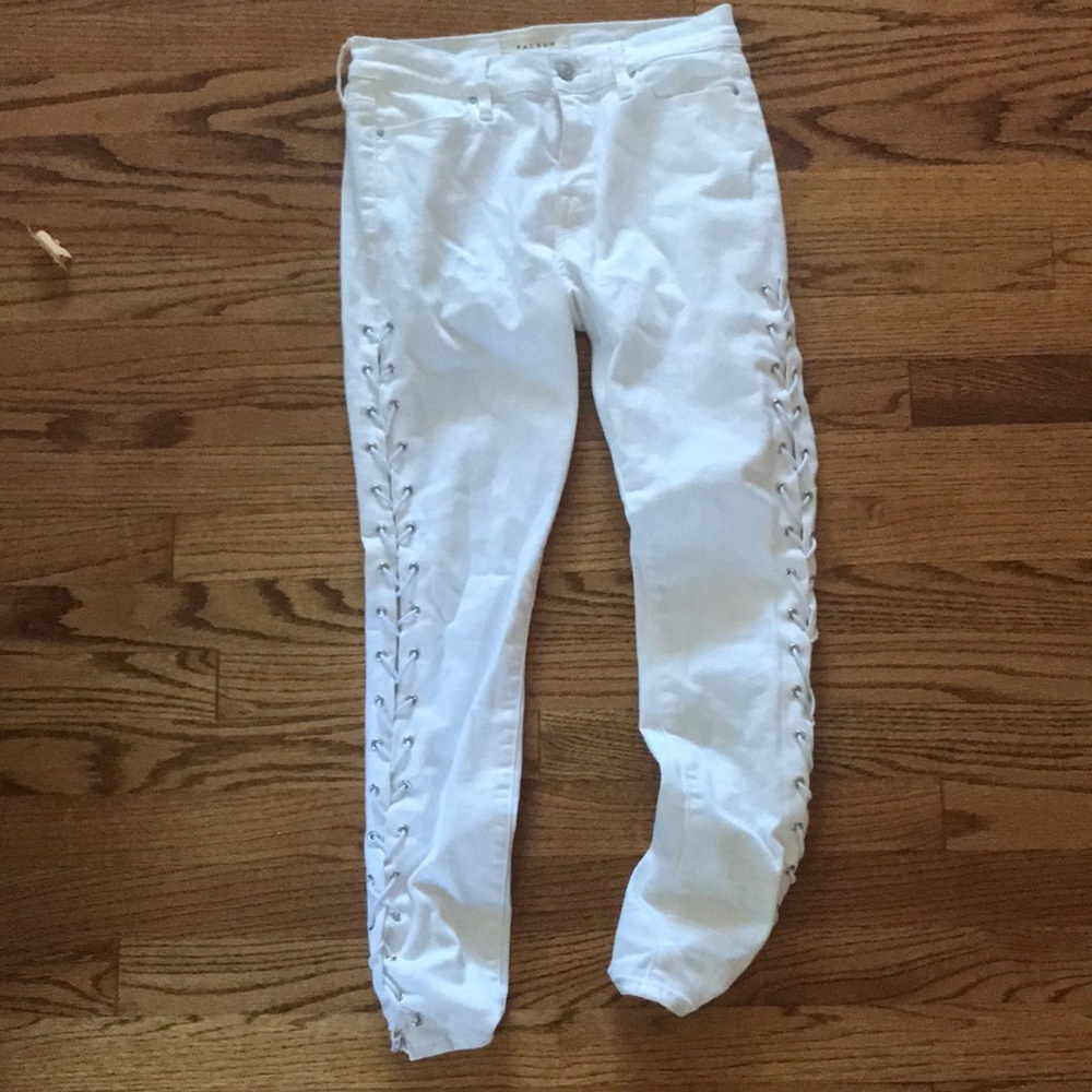 Pacsun white tie side skinny jeans